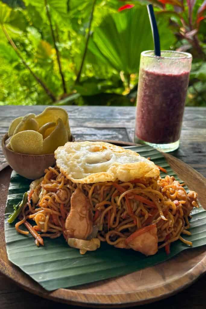 Traditional Mai Goreng (fried noodle dish) from a local Warung in Bali