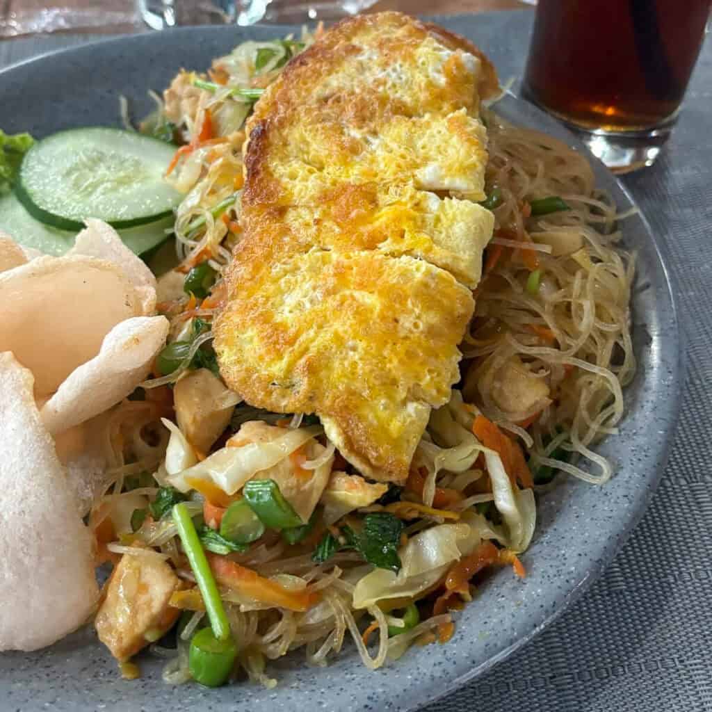 Nasi Goreng (fried rice) meal at a local warung in Bali